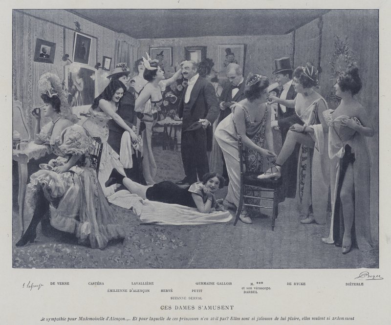 Actresses amusing themselves in the dressing rooms of the Theatre des Varietes, Paris (b/w photo) 作者 法国摄影师