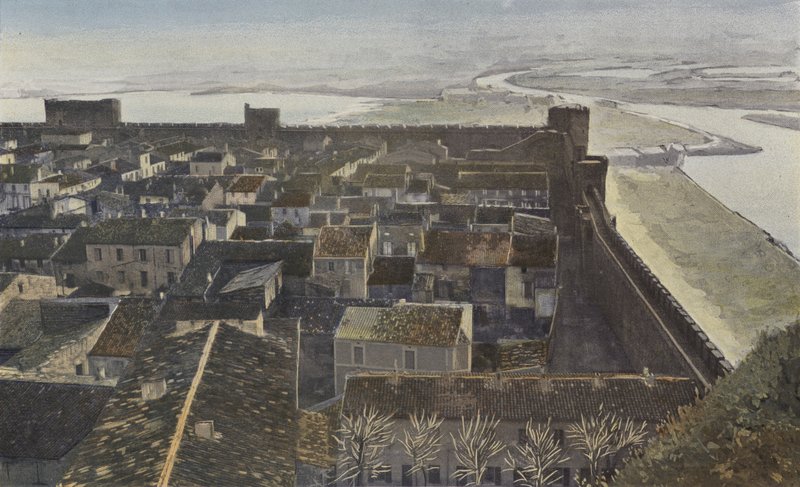 Aigues-Mortes，城墙的视图，采取从城市的内部 作者 法国摄影师