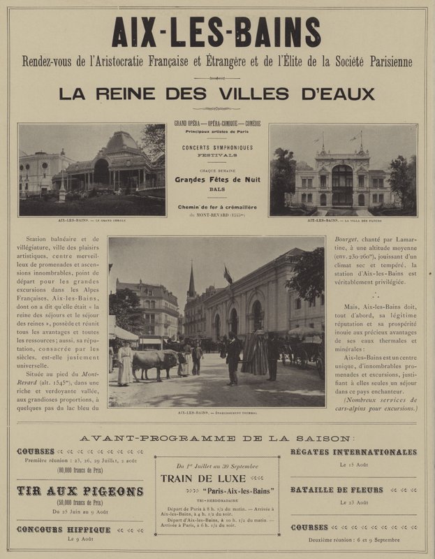 Aix-les-Bains, rendez-vous of the aristocracy of France and abroad and the elite of Parisian society (b/w photo) 作者 法国摄影师
