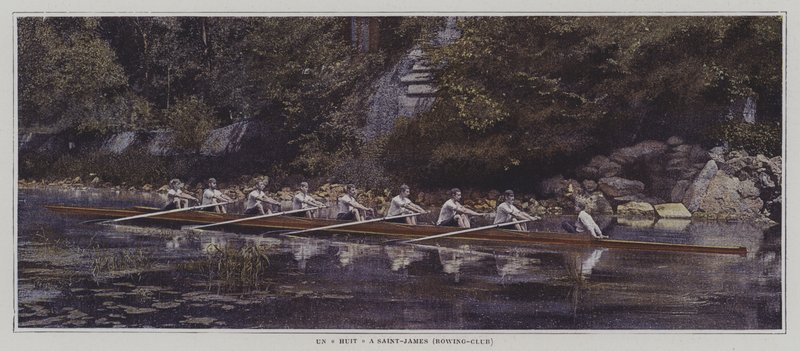 An eight at Saint James Rowing Club, France (colour photo) 作者 法国摄影师