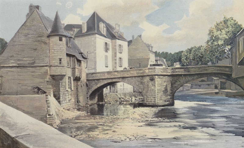 Aubusson，Terrade Bridge，位于Creuse，查看下游 作者 法国摄影师