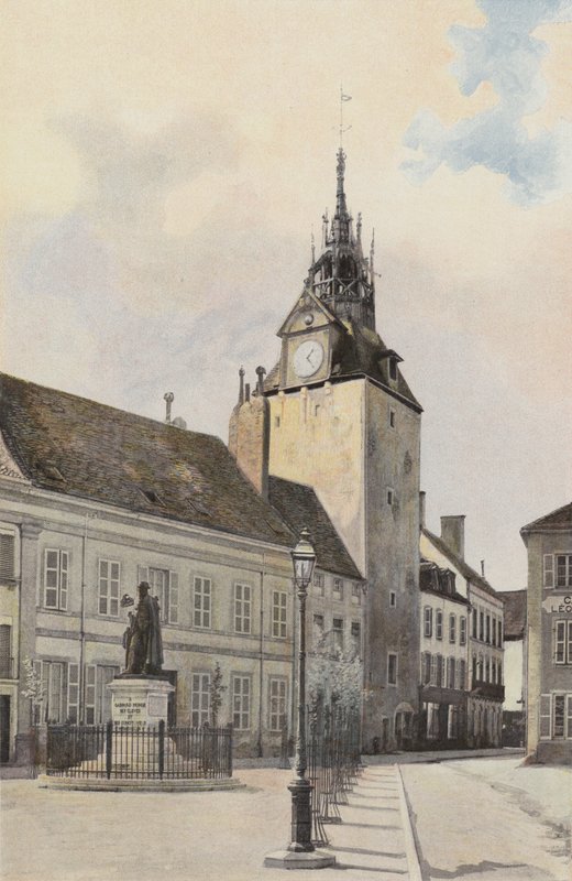 Beaune，Belfry和G Monge雕像 作者 法国摄影师