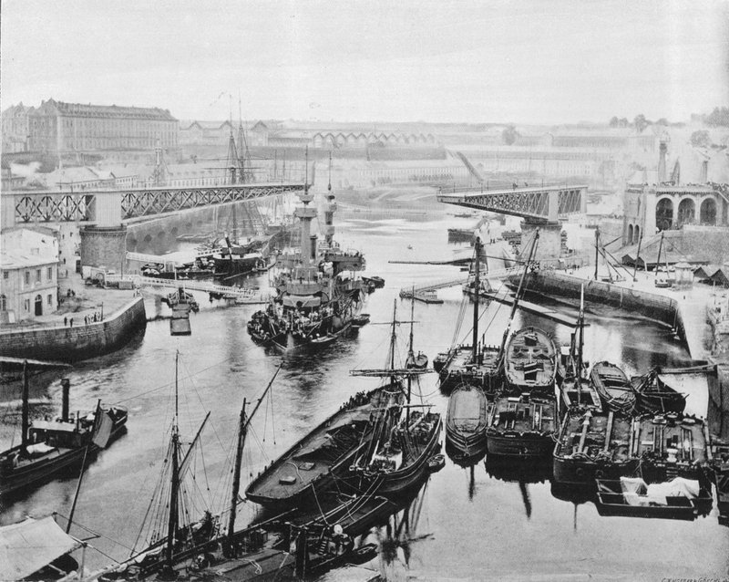 Brest - Le Pont Tournant (b/w photo) 作者 法国摄影师