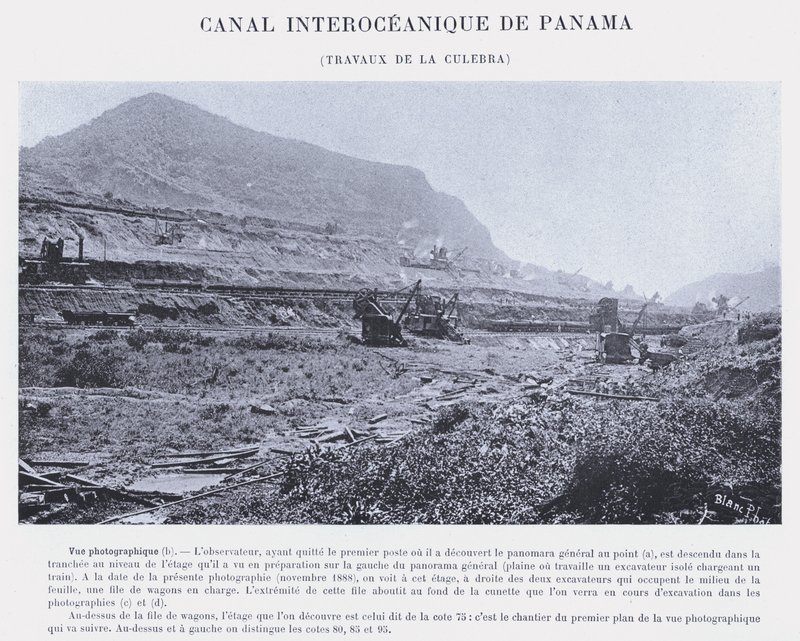 巴拿马大洋运河，La Culebra 工程（黑白照片） 作者 法国摄影师