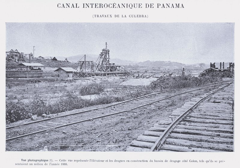 巴拿马大洋运河，La Culebra 工程（黑白照片） 作者 法国摄影师