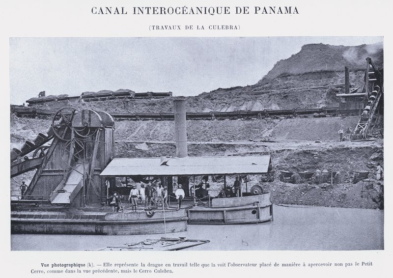 巴拿马大洋运河，La Culebra 工程（黑白照片） 作者 法国摄影师