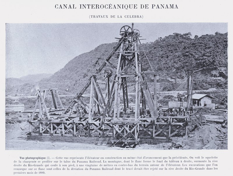 巴拿马大洋运河，La Culebra 工程（黑白照片） 作者 法国摄影师