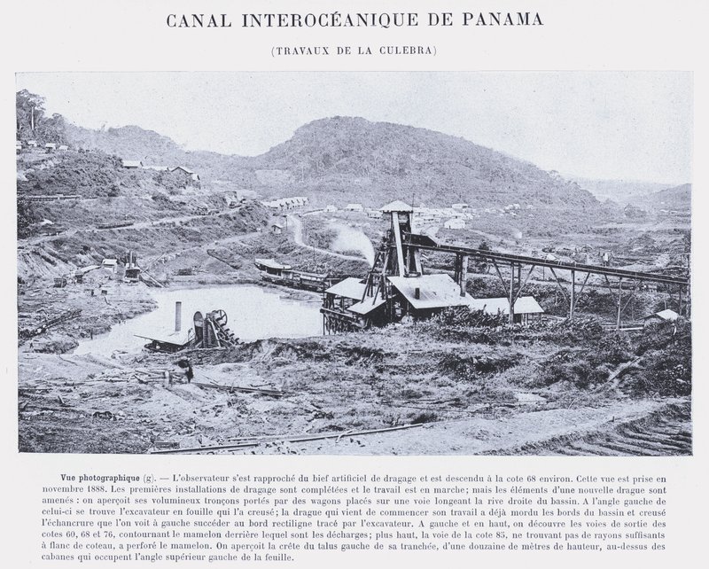 巴拿马大洋运河，La Culebra 工程（黑白照片） 作者 法国摄影师