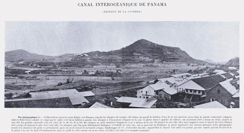 巴拿马大洋运河，La Culebra 工程（黑白照片） 作者 法国摄影师