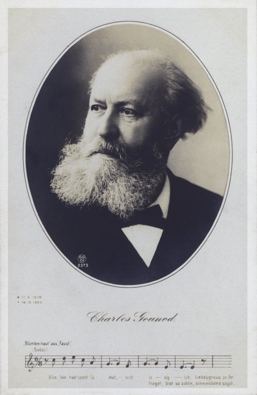 Charles Gounod，法国钢琴家和作曲家（黑白照片） 作者 法国摄影师