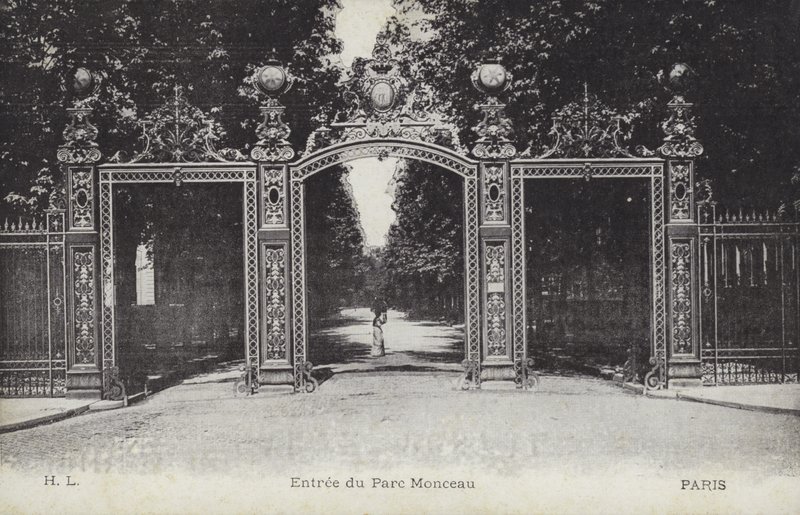 入口，Parc Monceau，巴黎（黑白照片） 作者 法国摄影师