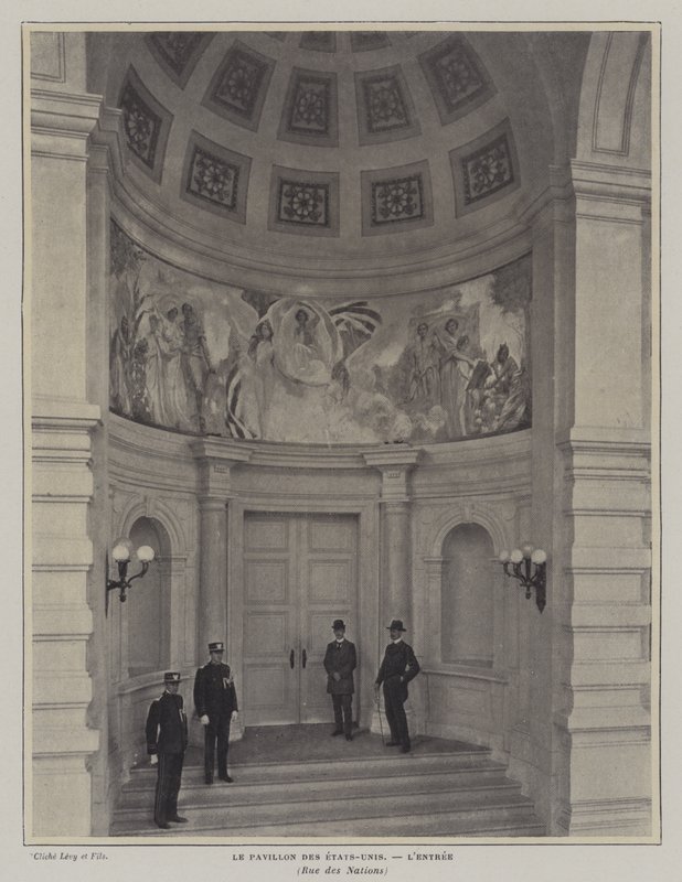 Entrance to the American pavilion, Exposition Universelle 1900, Paris (b/w photo) 作者 法国摄影师