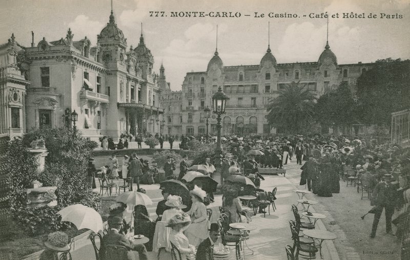 Hotel de Paris蒙特卡洛在蒙特卡洛，摩纳哥，法国。明信片于1913年寄出。 作者 法国摄影师