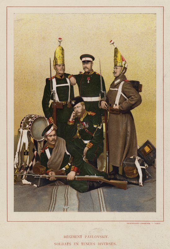 LArmee Russe: Regiment Pavlovskiy, Soldats en Tenues Diverses (photo) 作者 法国摄影师