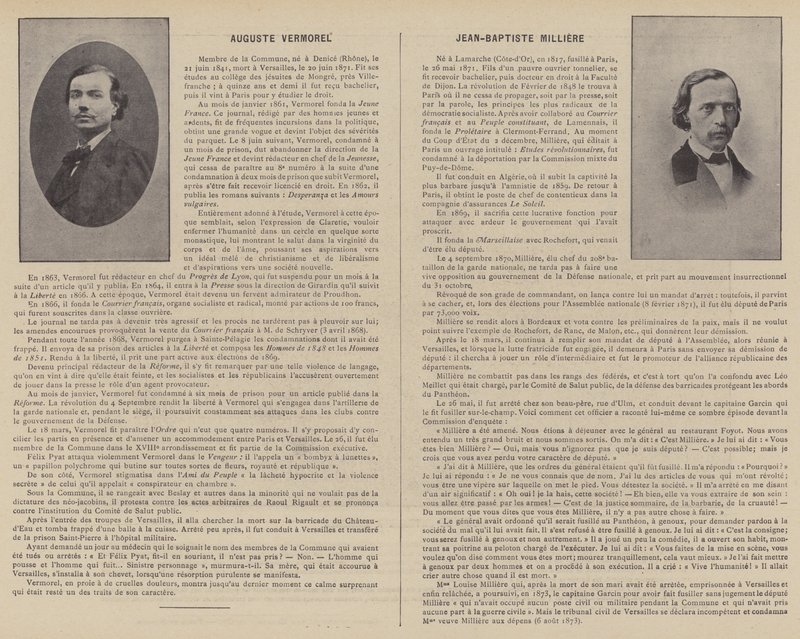 巴黎公社，Auguste Vermorel，Jean-Baptiste Milliere（黑白照片） 作者 法国摄影师