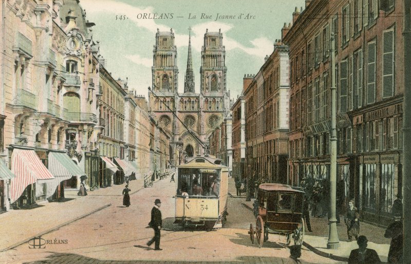 奥尔良的La Rue Jeanne dArc。明信片于1913年寄出。 作者 法国摄影师