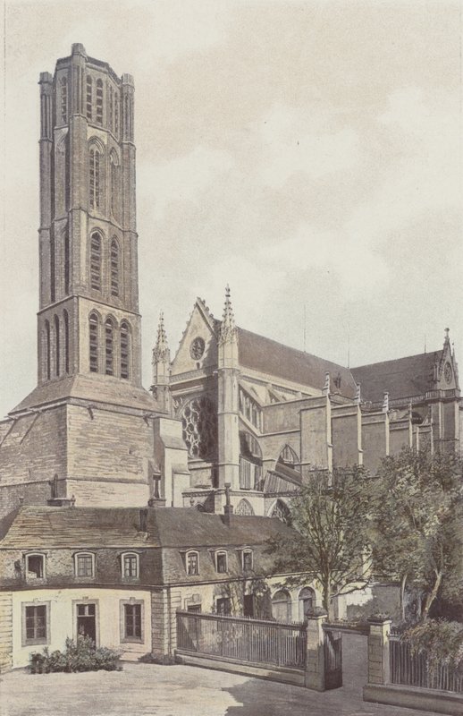 Limoges，Cathedrale St-Etienne，钟楼和门面SO（取自L&39;Eveche的内院） 作者 法国摄影师
