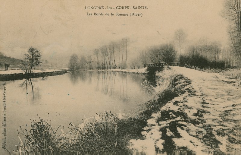 Longpre-les-Corps-Saints  - 冬季的索姆河畔。明信片于1913年寄出。 作者 法国摄影师