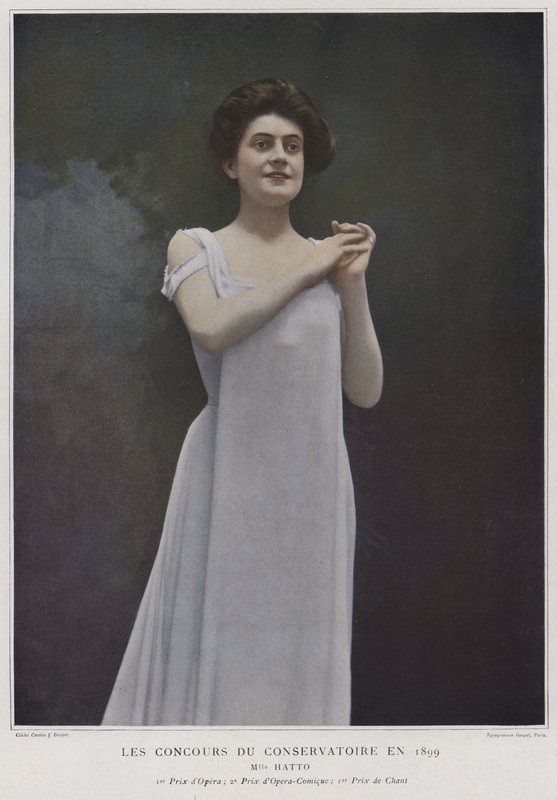 Mademoiselle Hatto，1899年巴黎音乐学院比赛的获奖歌手（彩色照片） 作者 法国摄影师