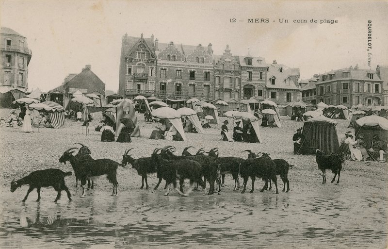 Mers  - 海滩的一部分。明信片于1913年寄出。 作者 法国摄影师