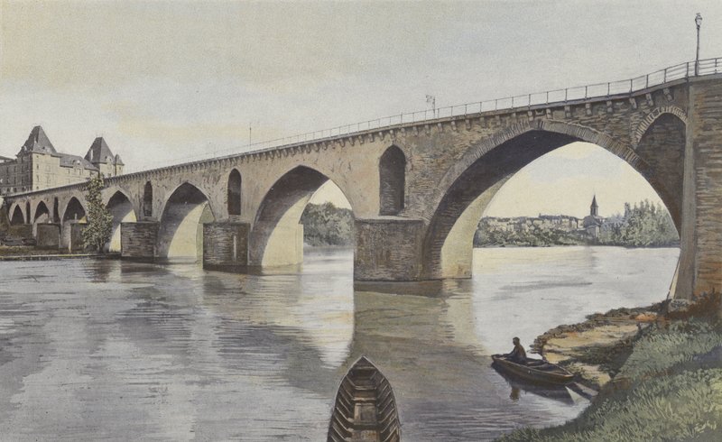 蒙托邦，Pont sur le Tarn，在左岸下游采取的视图 作者 法国摄影师