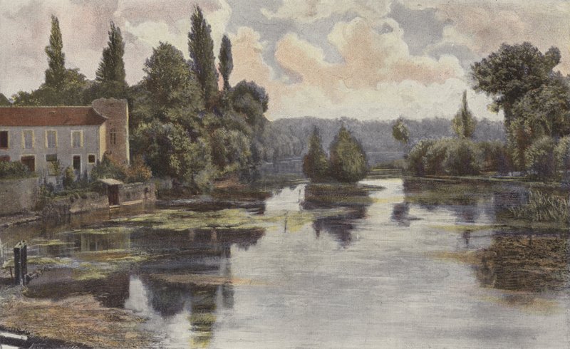 Loing的银行Montigny-sur-Loing 作者 法国摄影师