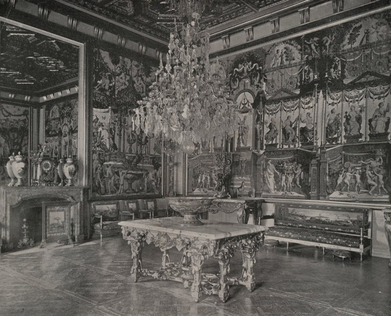Palace of Fontainebleau, Reception Salon (b/w photo) 作者 法国摄影师
