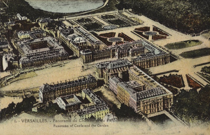 Panoramic view of the Palace and Gardens of Versailles (colour photo) 作者 法国摄影师