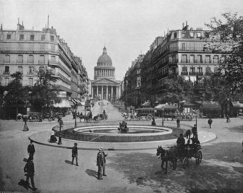 Paris - La Place Medicis, La Rue Soufflot et le Pantheon (b/w photo) 作者 法国摄影师