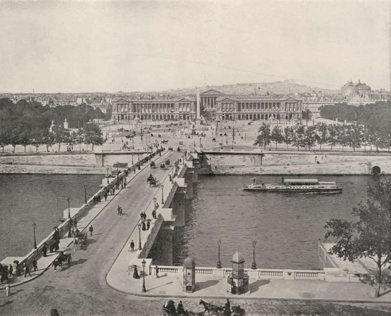 Paris: A View of the Place de la Concorde, looking North (b/w photo) 作者 法国摄影师