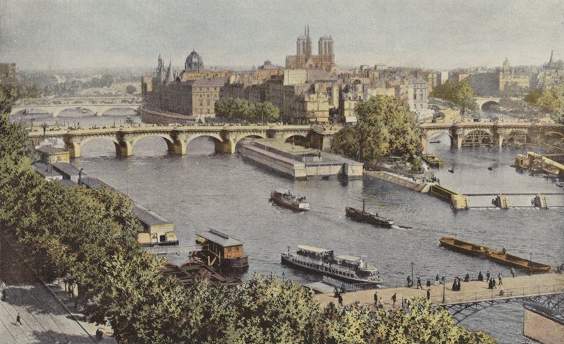 巴黎，Pont-Neuf和Ile de la Cite，视图取自卢浮宫 作者 法国摄影师