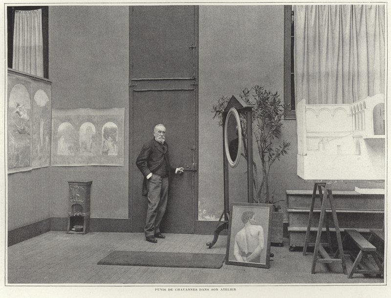 Pierre Puvis de Chavannes在他的工作室 作者 法国摄影师