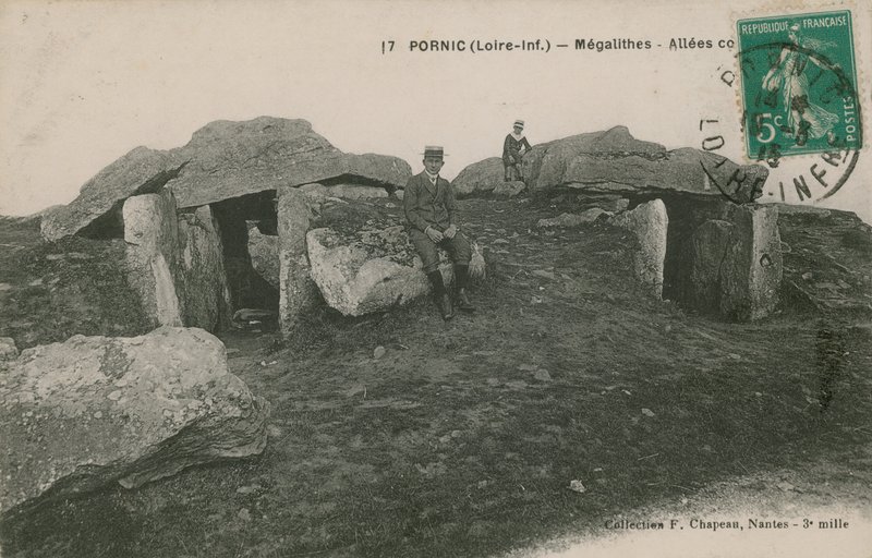 Pornic，Megaliths。明信片于1913年寄出。 作者 法国摄影师
