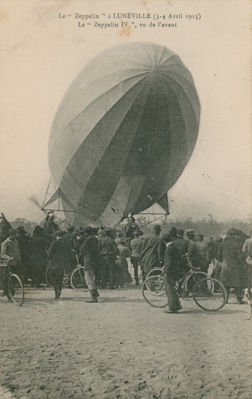 1913年发送的Luneville齐柏林飞艇的明信片 作者 法国摄影师