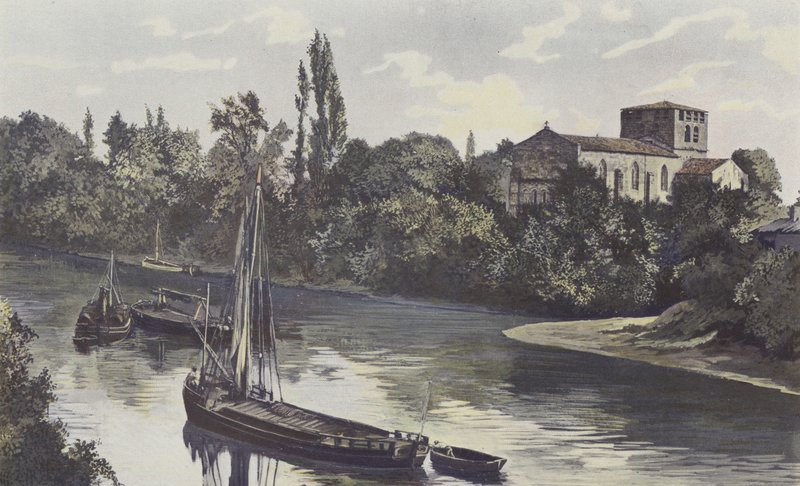 Saint-Denis-de-Piles，教堂，一起在岛屿的银行 作者 法国摄影师