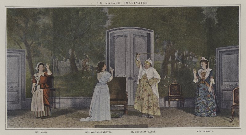 莫里哀创作的 Le Malade Imaginaire 的场景（彩色照片） 作者 法国摄影师