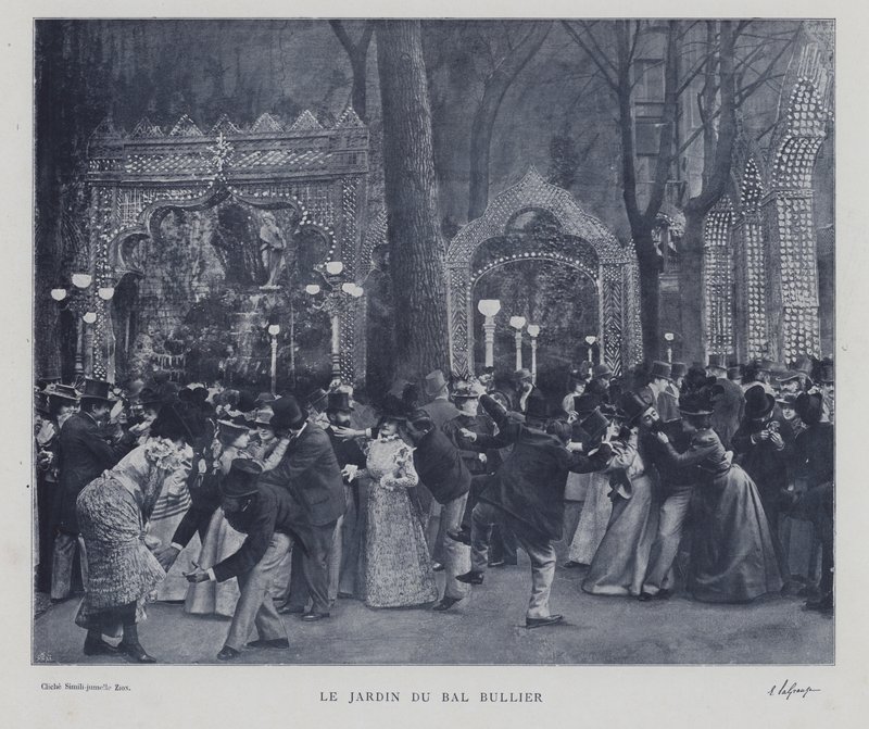 The garden of the Bal Bullier, Paris (b/w photo) 作者 法国摄影师