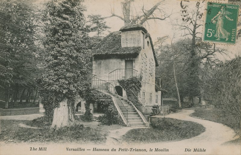 Hameau de la reine的工厂是一个质朴的度假胜地，位于Petit Trianon附近的凡尔赛宫公园内为Marie Antoinette建造。明信片于1913年寄出。 作者 法国摄影师