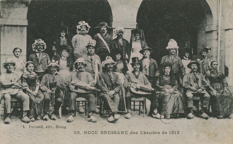 Bressan Ebaudes在1913年的婚礼。1913年发送的明信片。 作者 法国摄影师