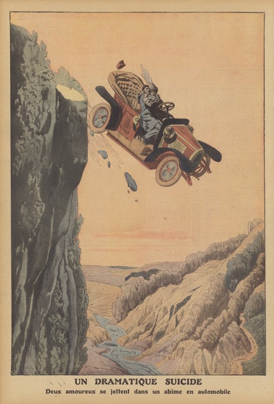 加利福尼亚的戏剧性自杀（彩色石版画） 作者 法语学校