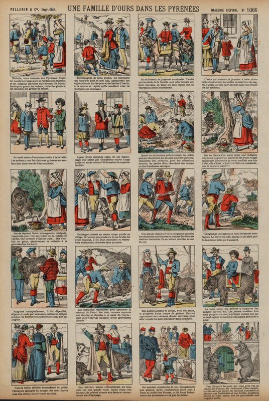 比利牛斯山脉的熊家族（彩色版画） 作者 法语学校