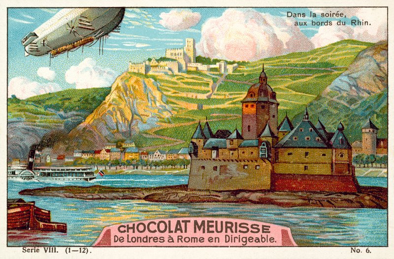 Above the banks of the Rhine in the evening (chromolitho) 作者 法语学校