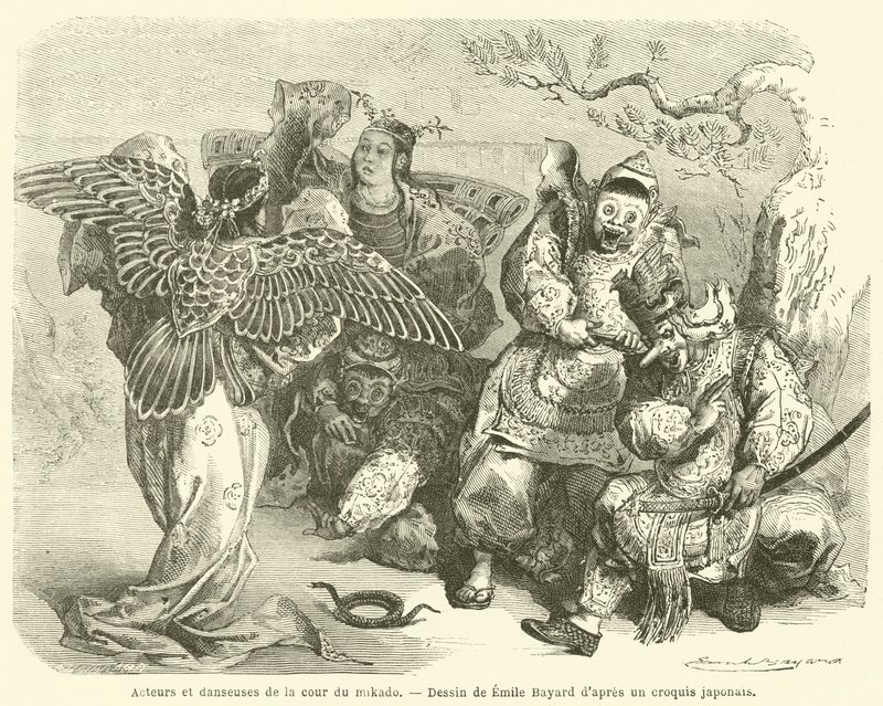Acteurs et danseuses de la cour du mikado (engraving) 作者 法语学校