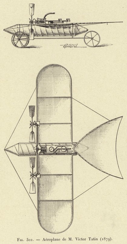 Airplane de M Victor Tatin (1879) （雕刻） 作者 法语学校