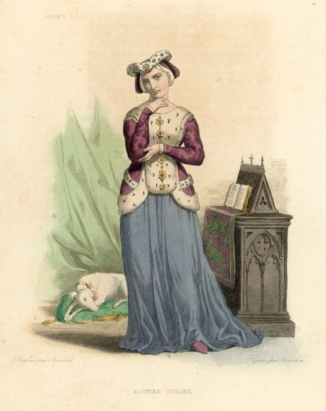 Agnes Sorel (coloured engraving) 作者 法语学校