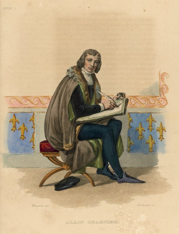 Alain Chartier (coloured engraving) 作者 法语学校