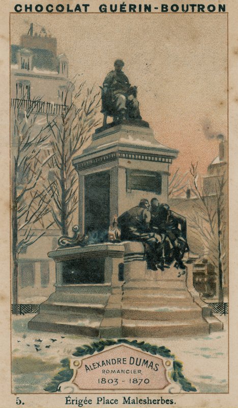 Alexandre Dumas，小说家，1803-1870，Erigee Place Malesherbes 作者 法语学校