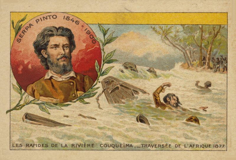 Alexandre de Serpa Pinto（1846-1900）在1877年穿越非洲时穿越Cuando河的急流 作者 法语学校