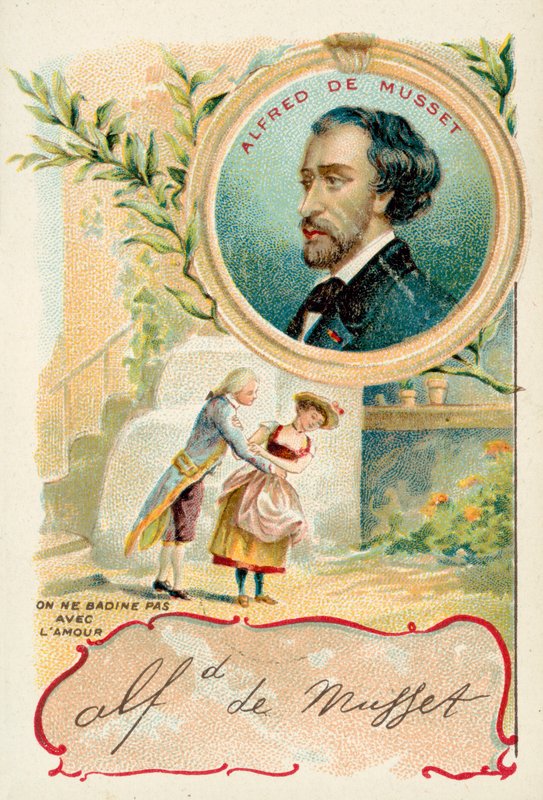 Alfred de Musset, French dramatist, novelist and poet (chromolitho) 作者 法语学校