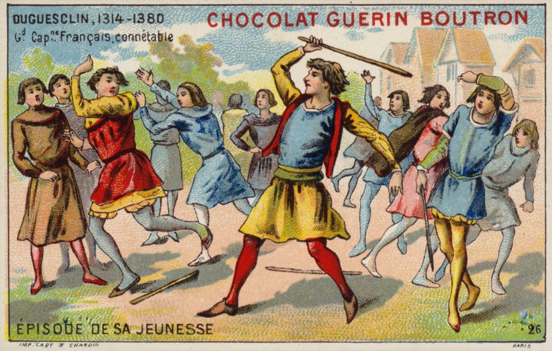 来自法国康斯特布尔Bertrand du Guesclin青年的一集 作者 法语学校